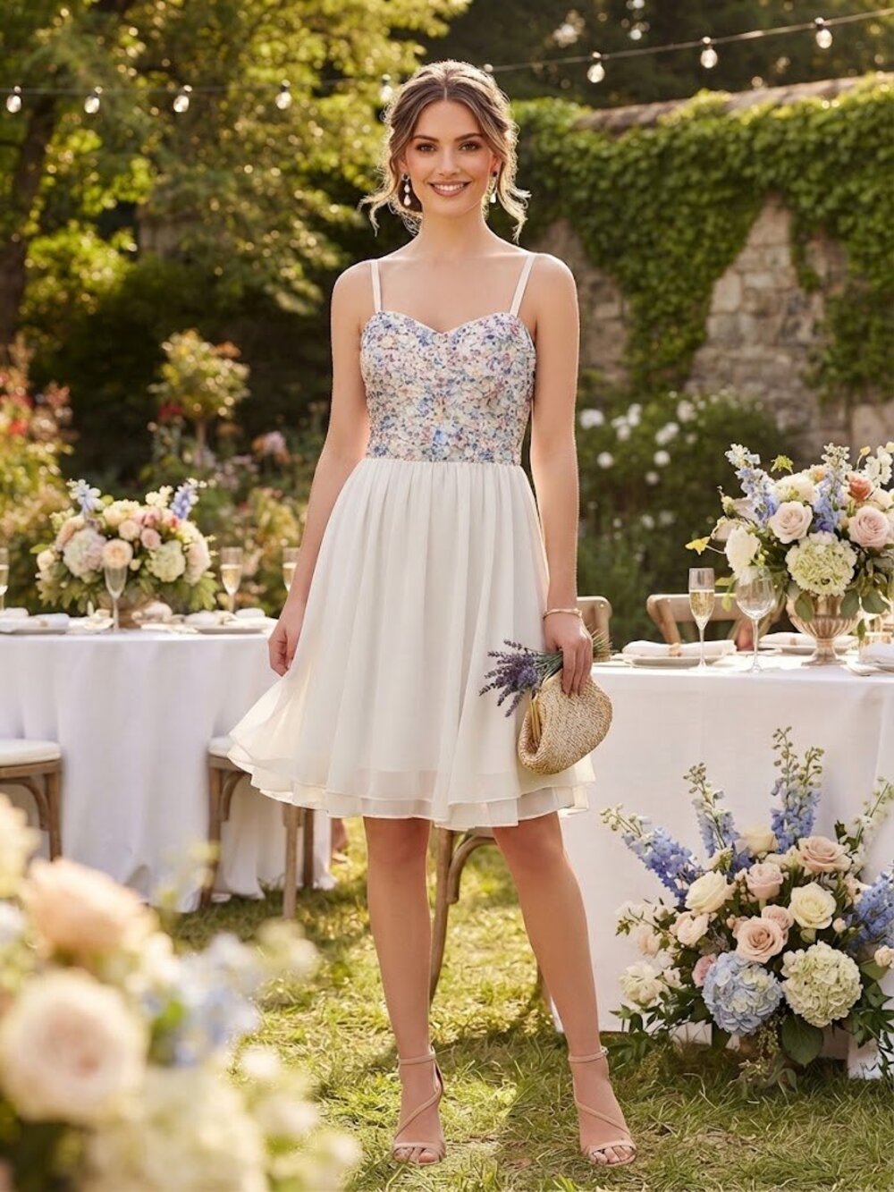 Guess White Rainbow Sequins Bodice Mini Party Dress
